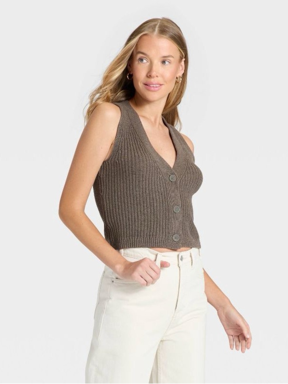 Cropped sweater vest